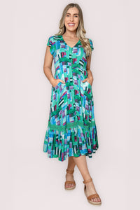 Alexa Midi Dress in Blue