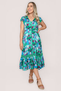 Alexa Midi Dress in Blue
