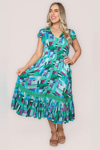 Alexa Midi Dress in Blue