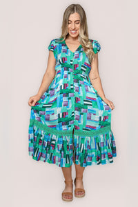 Alexa Midi Dress in Blue