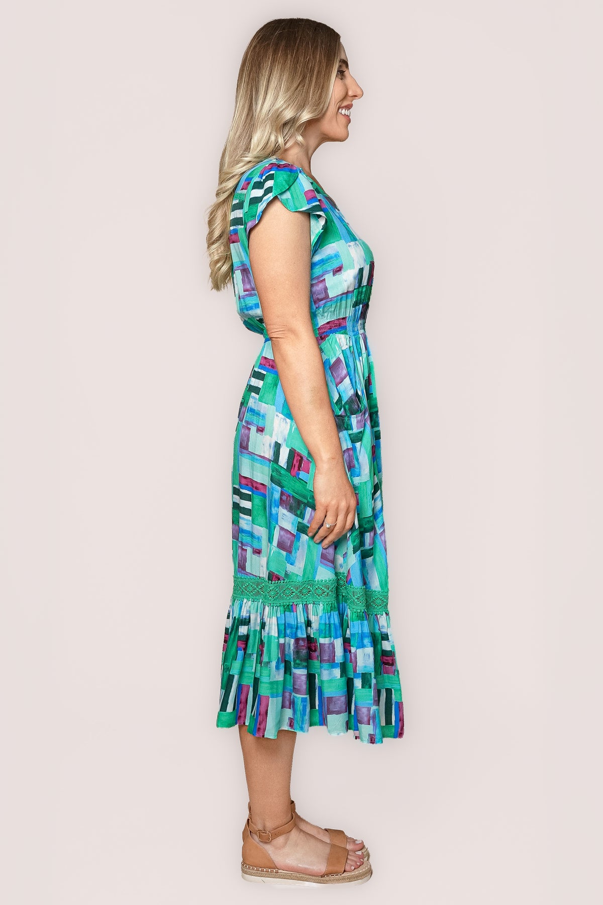 Alexa Midi Dress in Blue