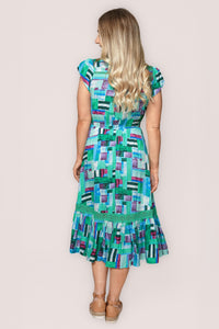 Alexa Midi Dress in Blue