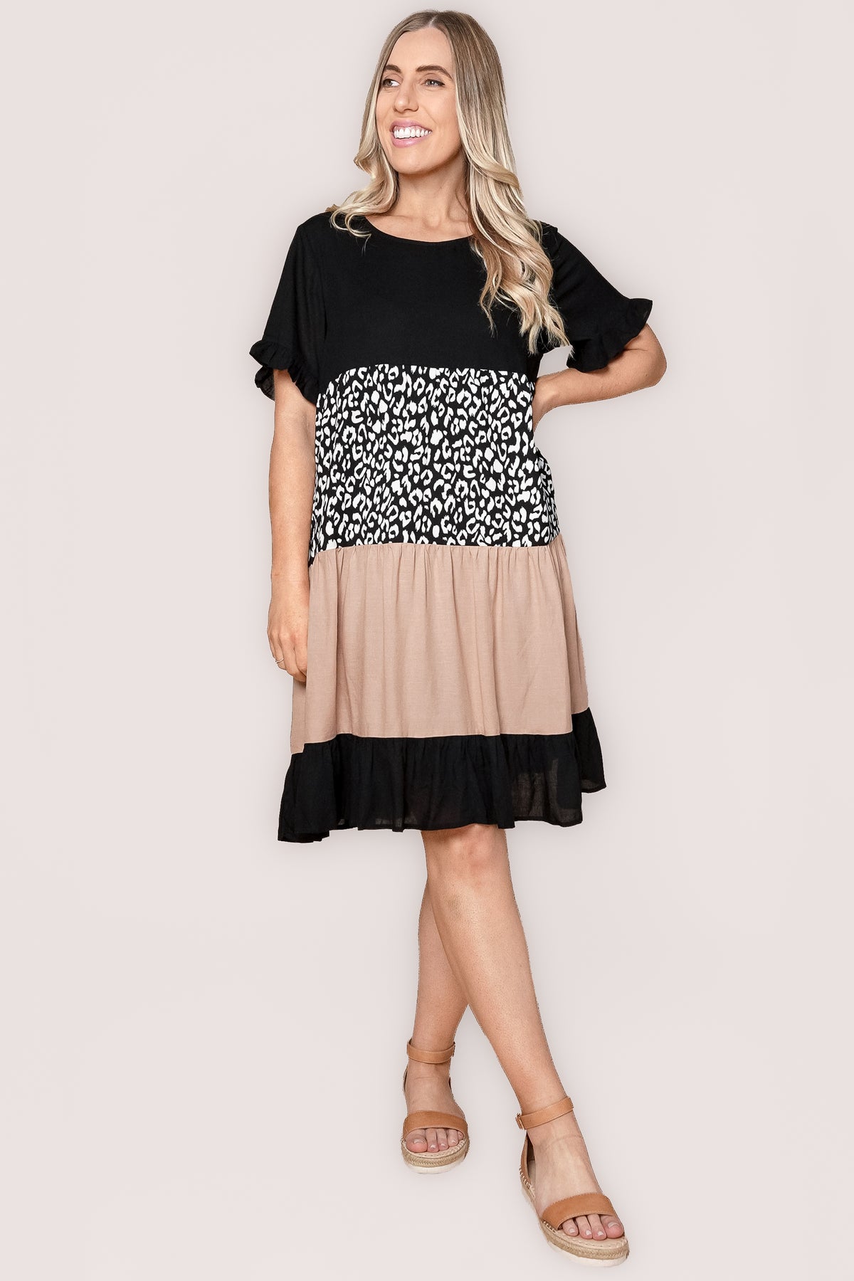 Nigella Tiered Dress in Black