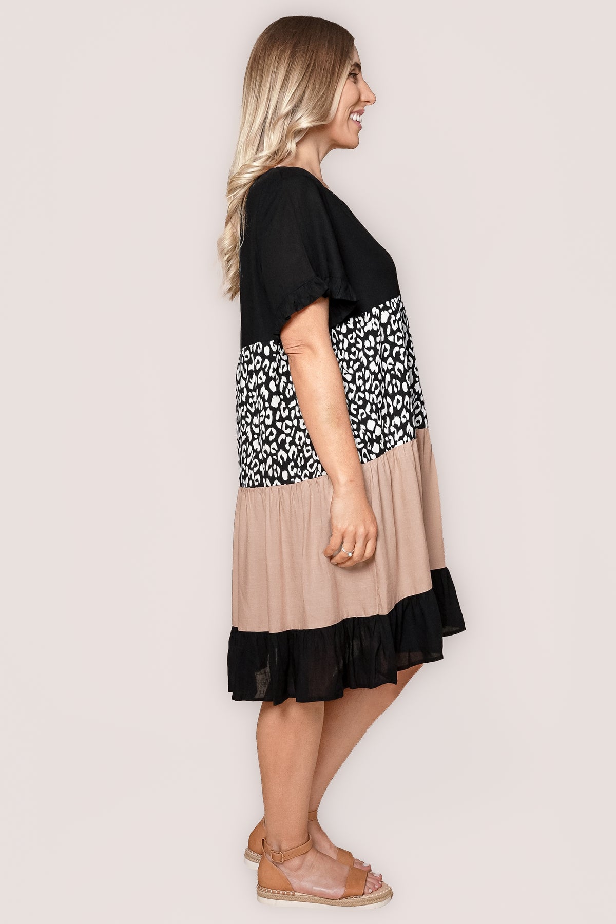 Nigella Tiered Dress in Black