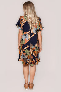 Eve Floral Dress in Navy Multi