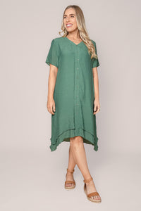 Ashley Double-Layered Dress in Green