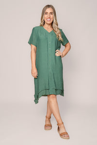 Ashley Double-Layered Dress in Green