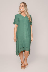 Ashley Double-Layered Dress in Green