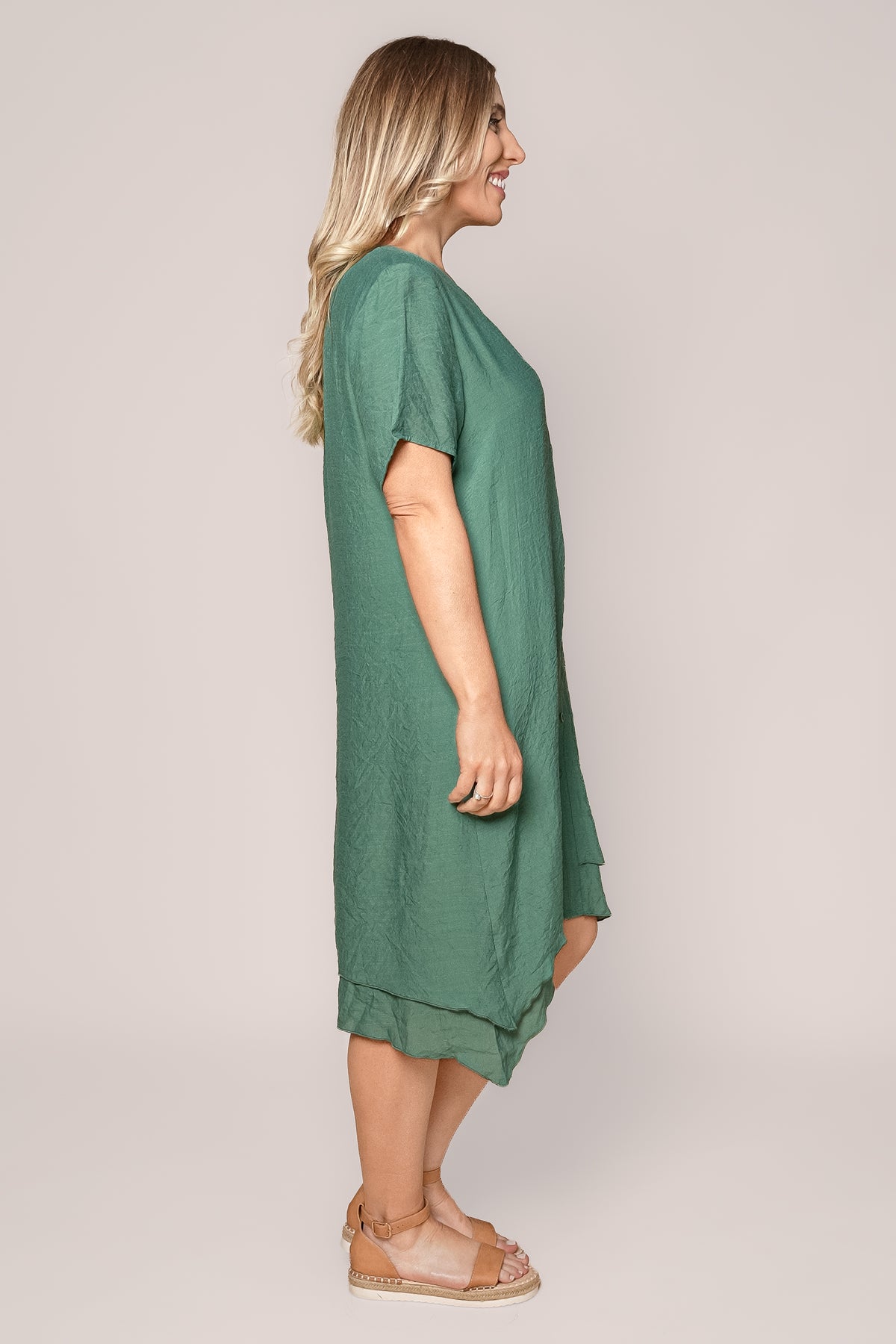 Ashley Double-Layered Dress in Green