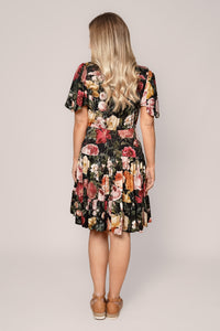 Orlina Floral Dress in Black