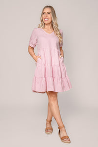Yansi Gingham Dress in Pink