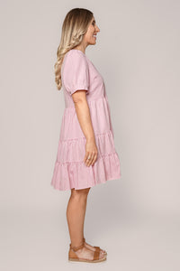 Yansi Gingham Dress in Pink