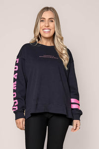 Origin Crew in Navy/Bright Pink - Foxwood