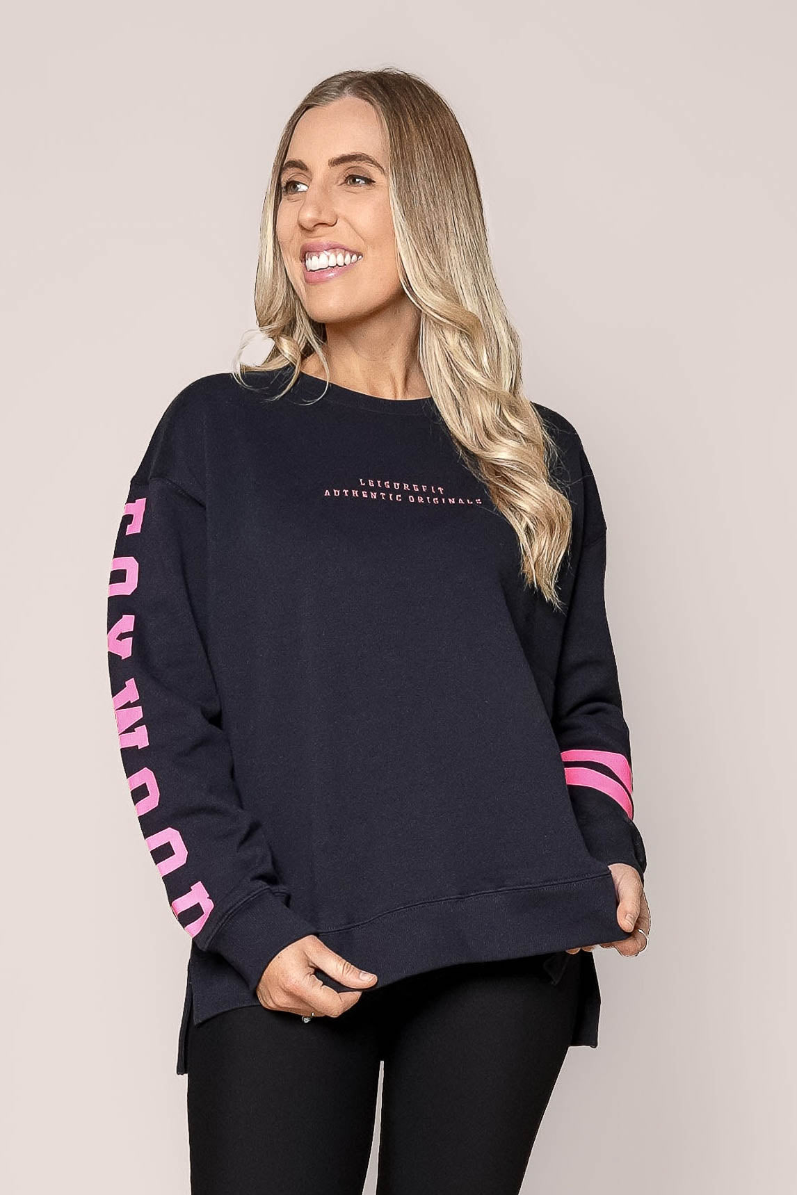 Origin Crew in Navy/Bright Pink - Foxwood