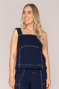 Sage Top in Dark Sapphire - Foxwood