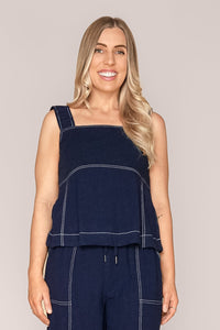 Sage Top in Dark Sapphire - Foxwood