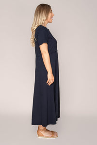 Eva Midi Dress in Dark Sapphire - Foxwood