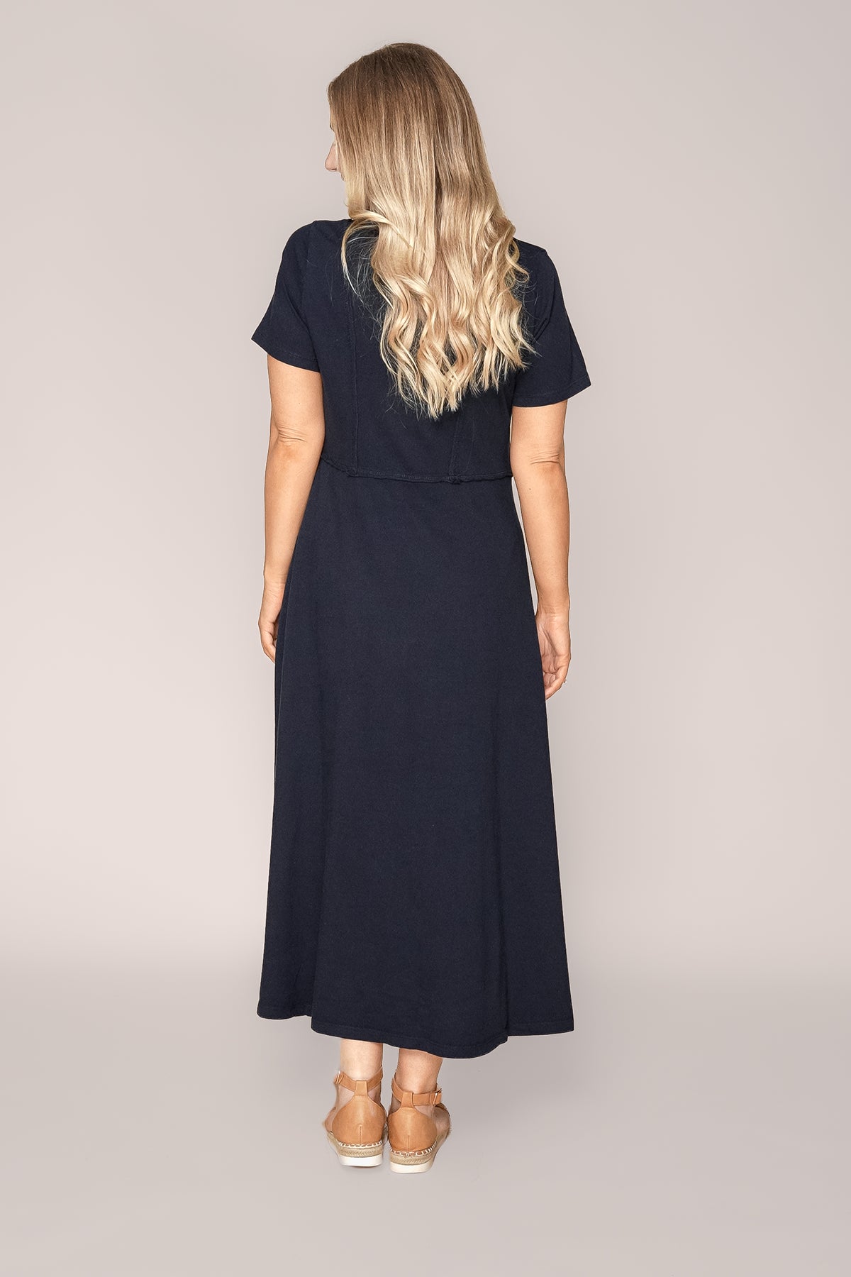 Eva Midi Dress in Dark Sapphire - Foxwood