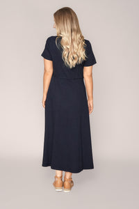 Eva Midi Dress in Dark Sapphire - Foxwood