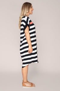Mckinley Dress in Black and White Stripe - Elm