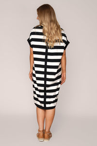 Mckinley Dress in Black and White Stripe - Elm