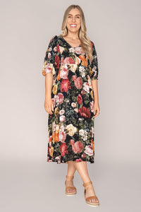 Serena Midi Dress in Black