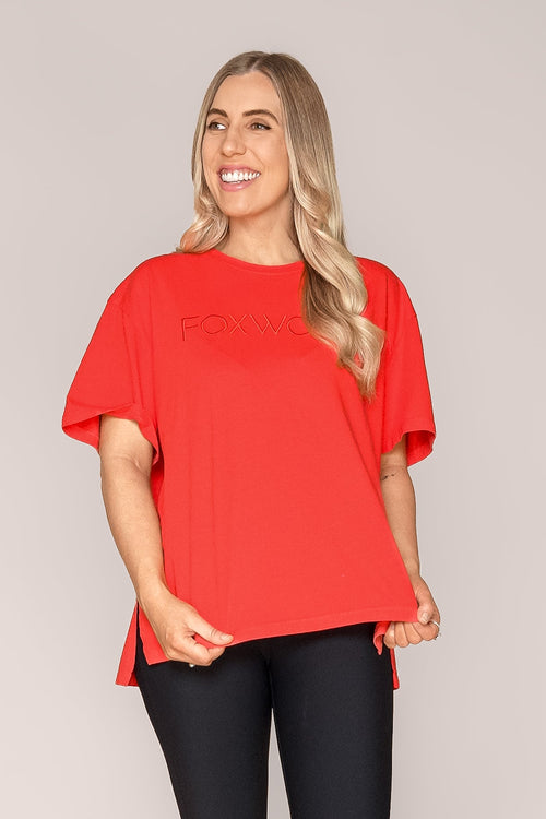 Simplified Tee in Red - Foxwood