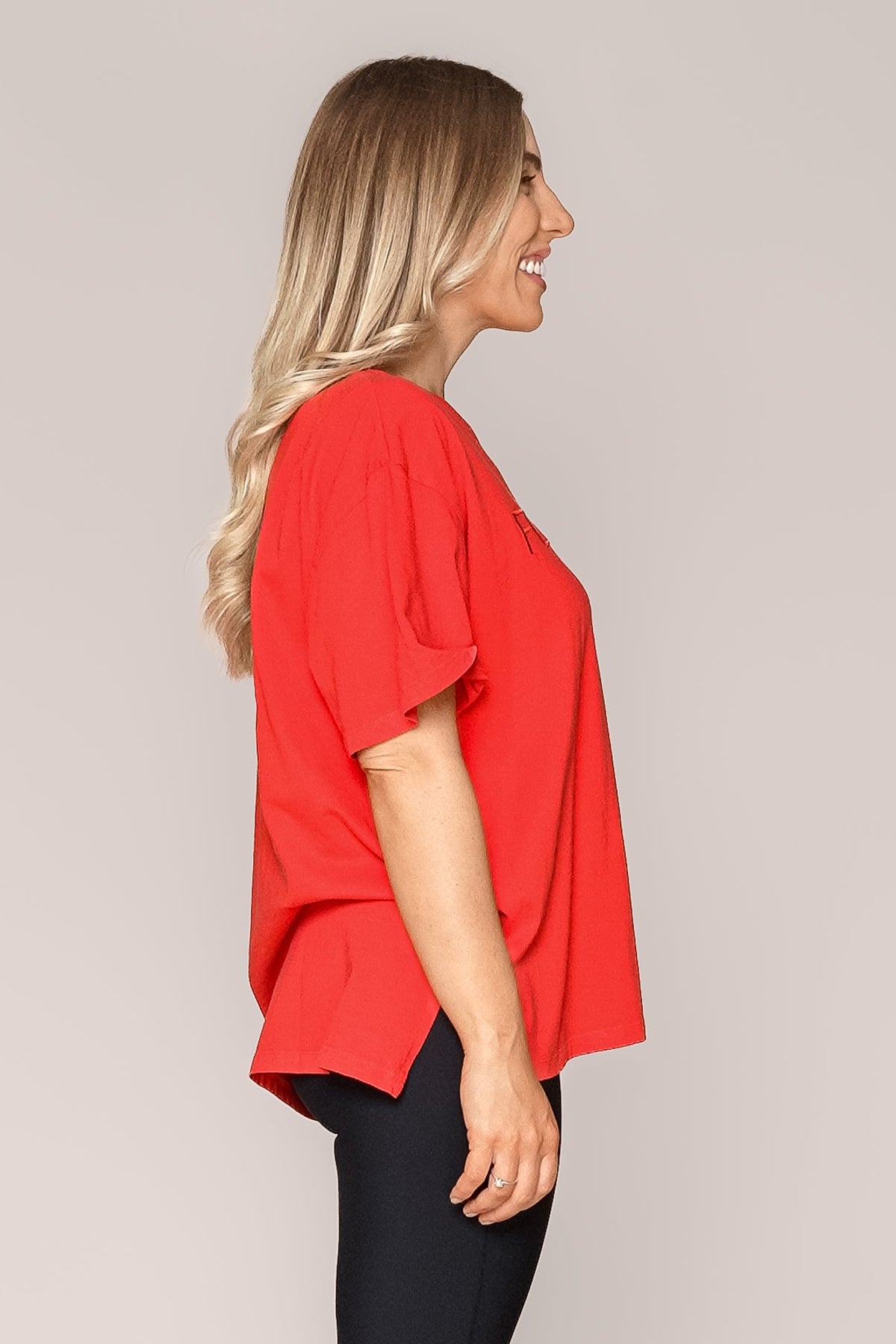 Simplified Tee in Red - Foxwood