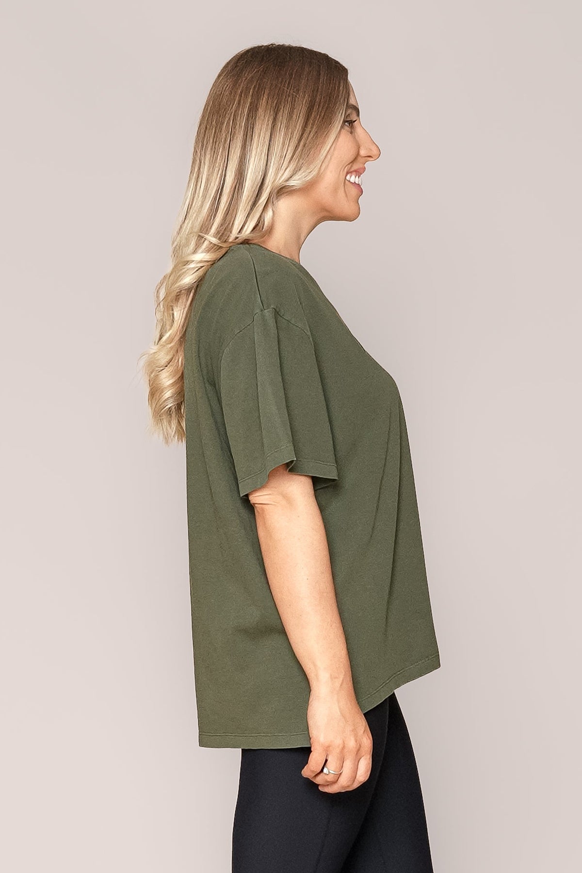 Simplified Tee in Khaki - Foxwood