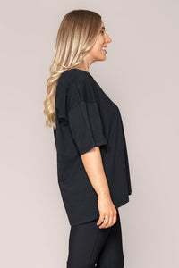 Captain Tee in Washed Black  - Foxwood