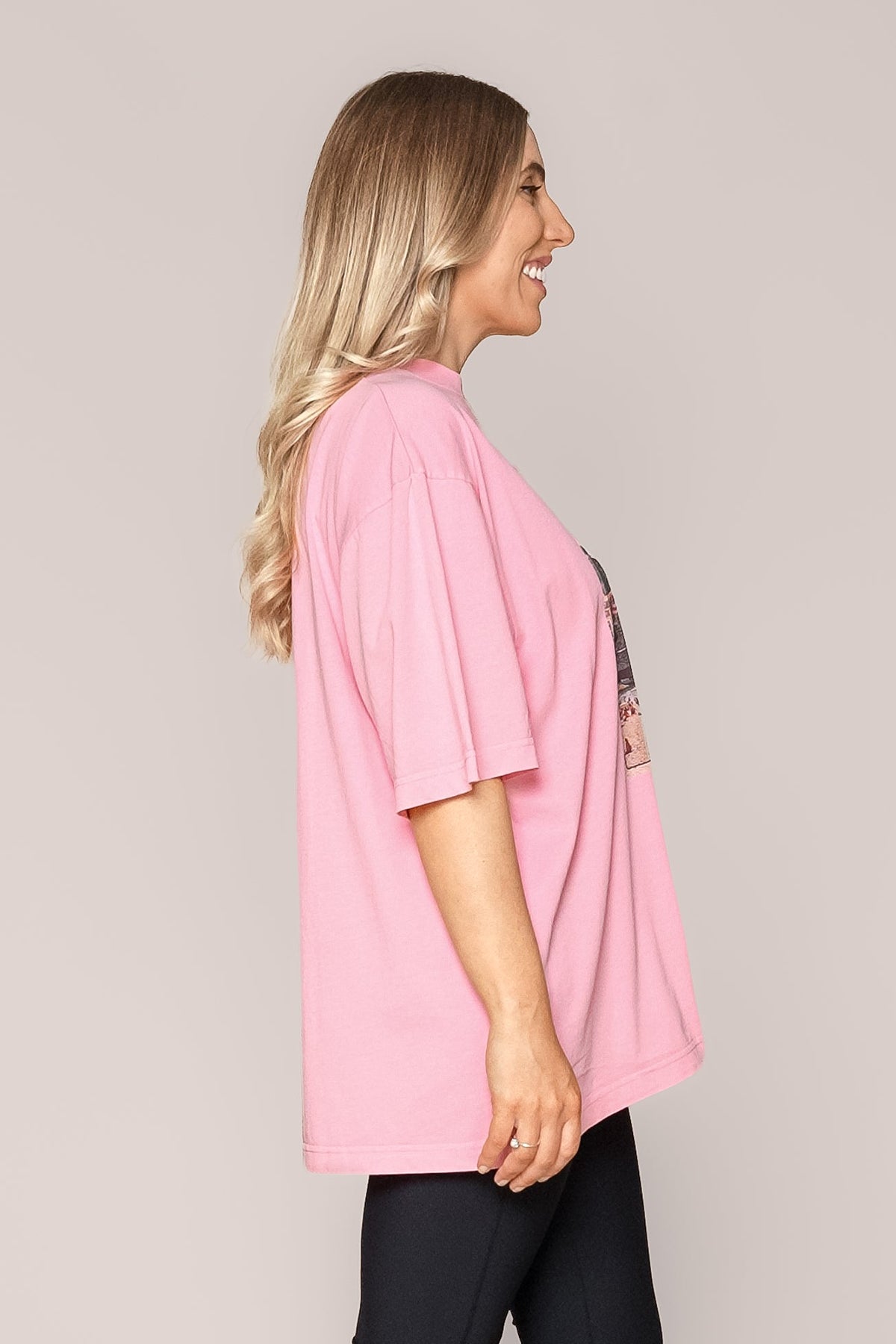 Coastline Oversized Tee in Pink - All About Eve