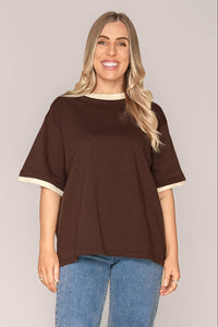 Layered Oversized Tee in Chocolate - Silent Theory