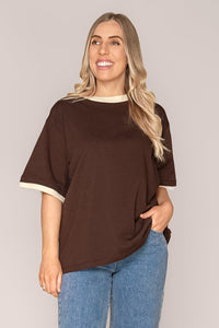 Layered Oversized Tee in Chocolate - Silent Theory