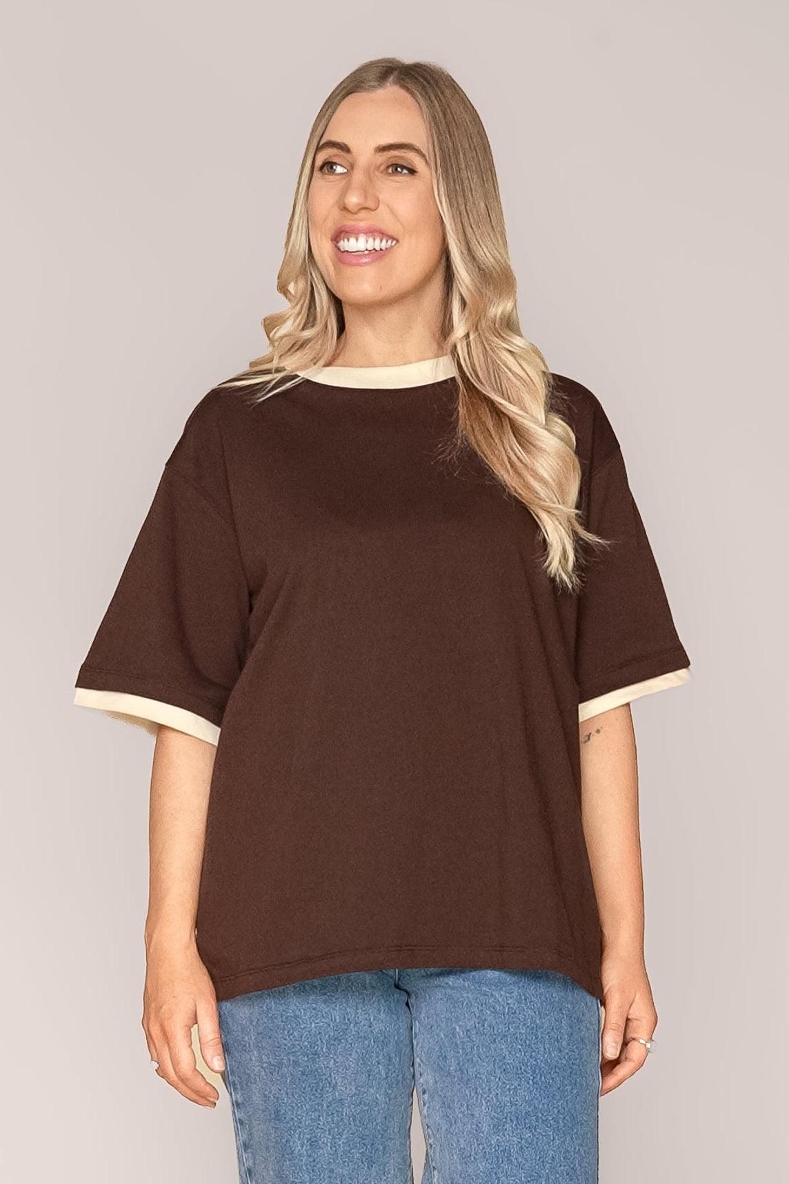 Layered Oversized Tee in Chocolate - Silent Theory