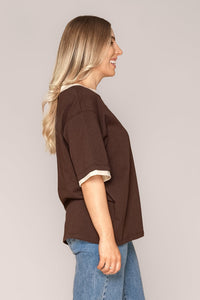 Layered Oversized Tee in Chocolate - Silent Theory