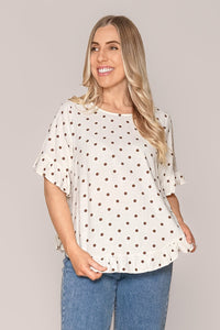 Jenny Ruffle Top in Sand