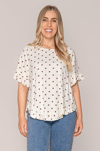 Jenny Ruffle Top in Sand