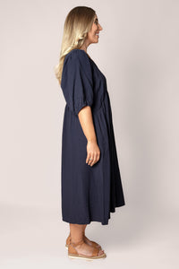 Chiara Midi Dress in Navy