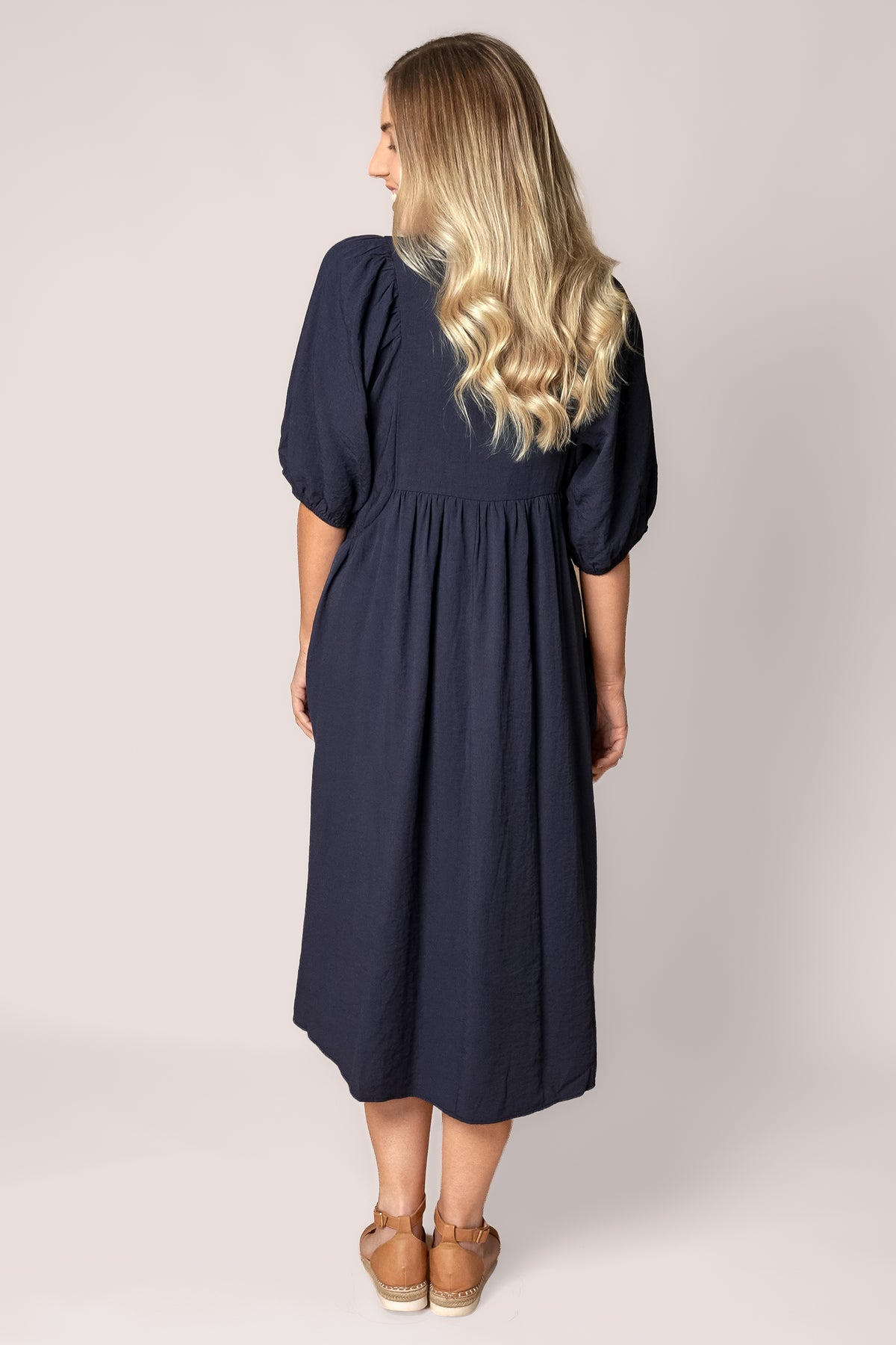 Chiara Midi Dress in Navy