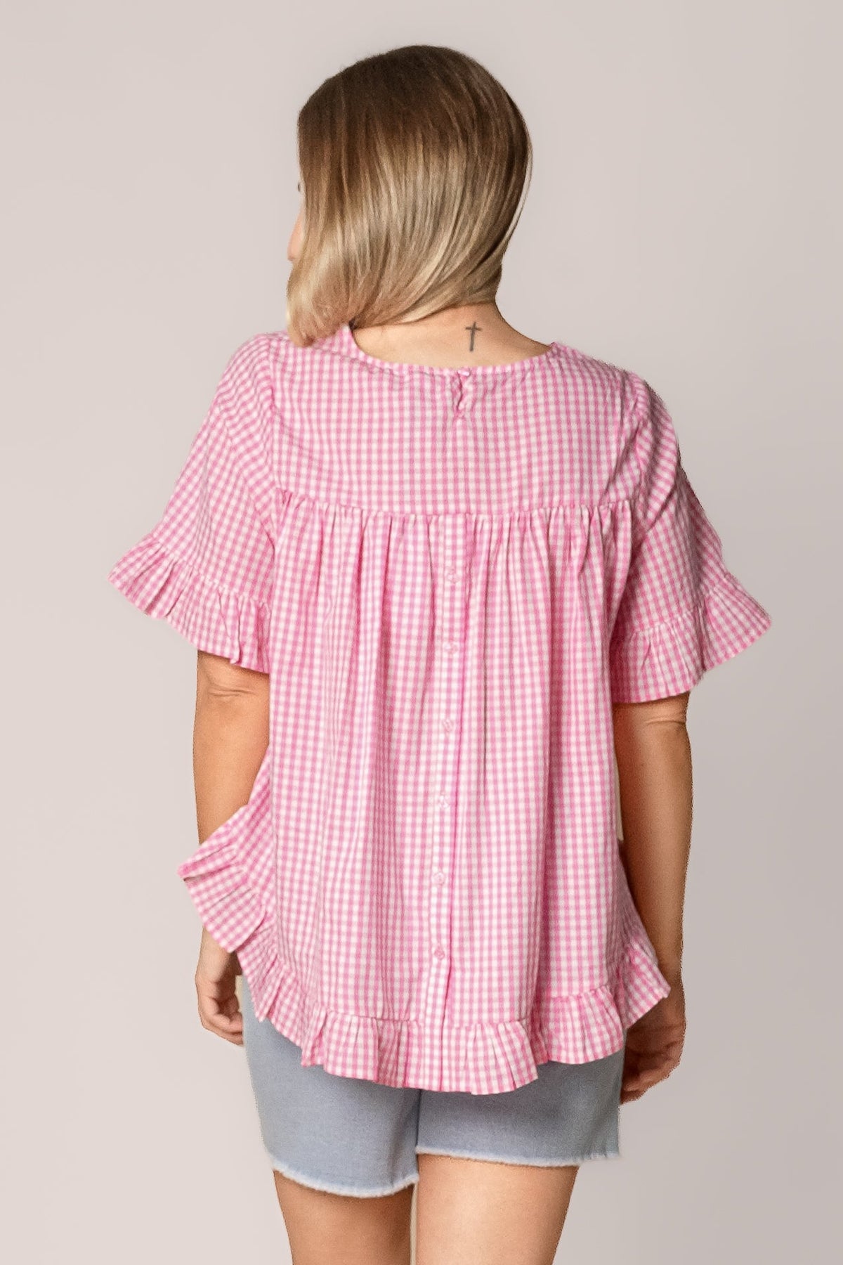 Lulu Gingham Top in Pink