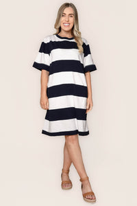 Pebble Tee Dress in Navy - Foxwood