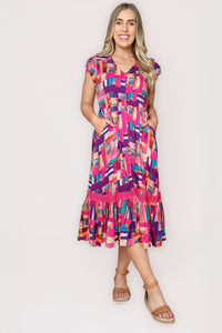 Alexa Midi Dress in Pink