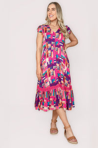 Alexa Midi Dress in Pink