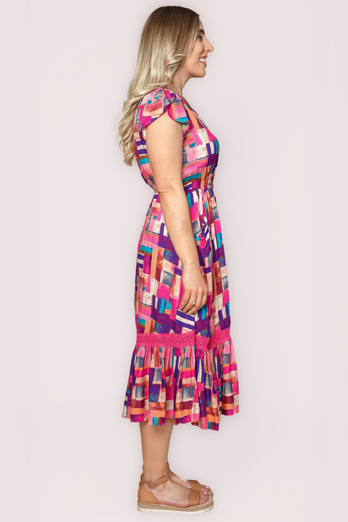 Alexa Midi Dress in Pink
