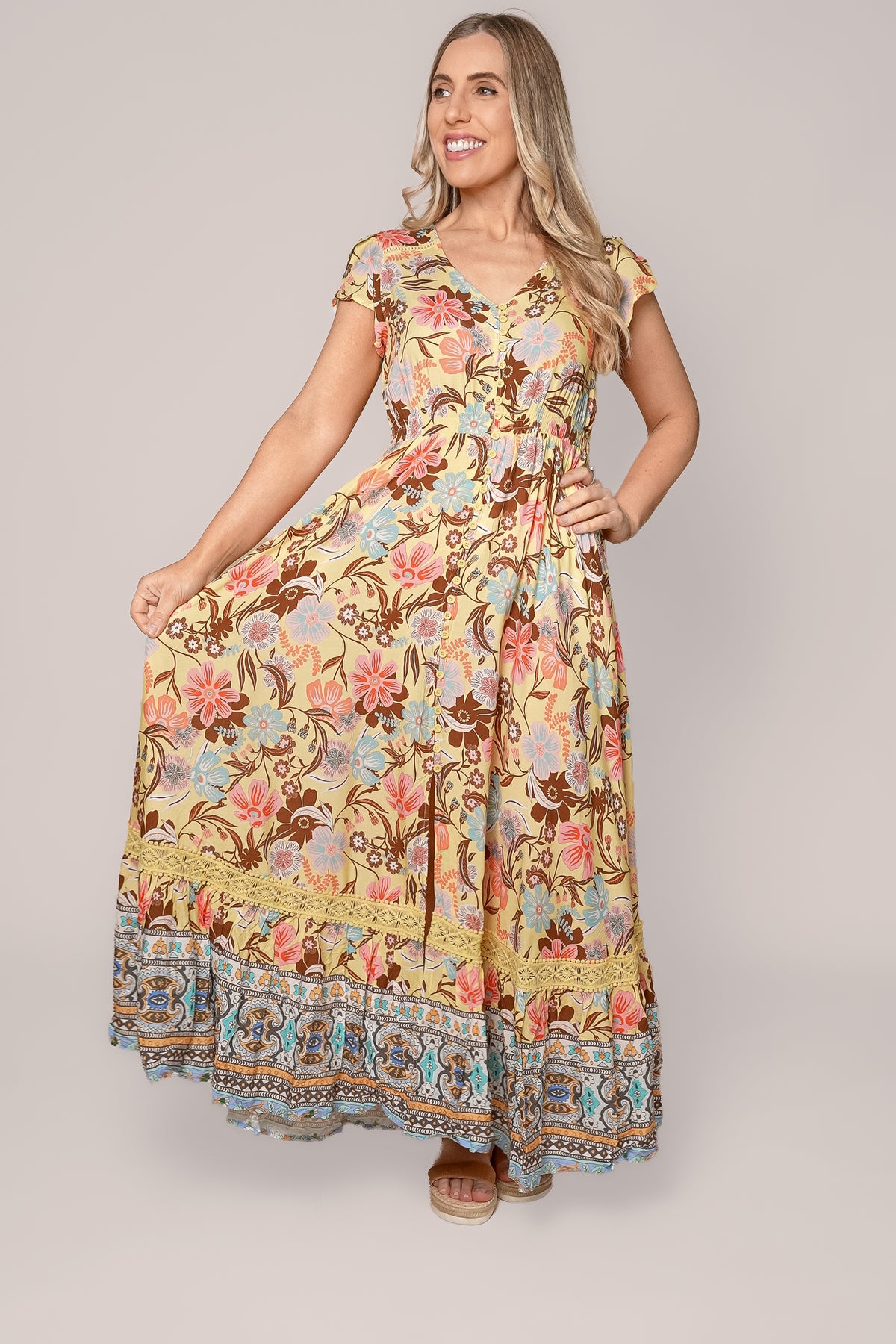 Morrison Maxi Dress in Butter Yellow