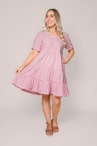 Yansi Gingham Dress in Pink
