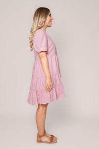 Yansi Gingham Dress in Pink