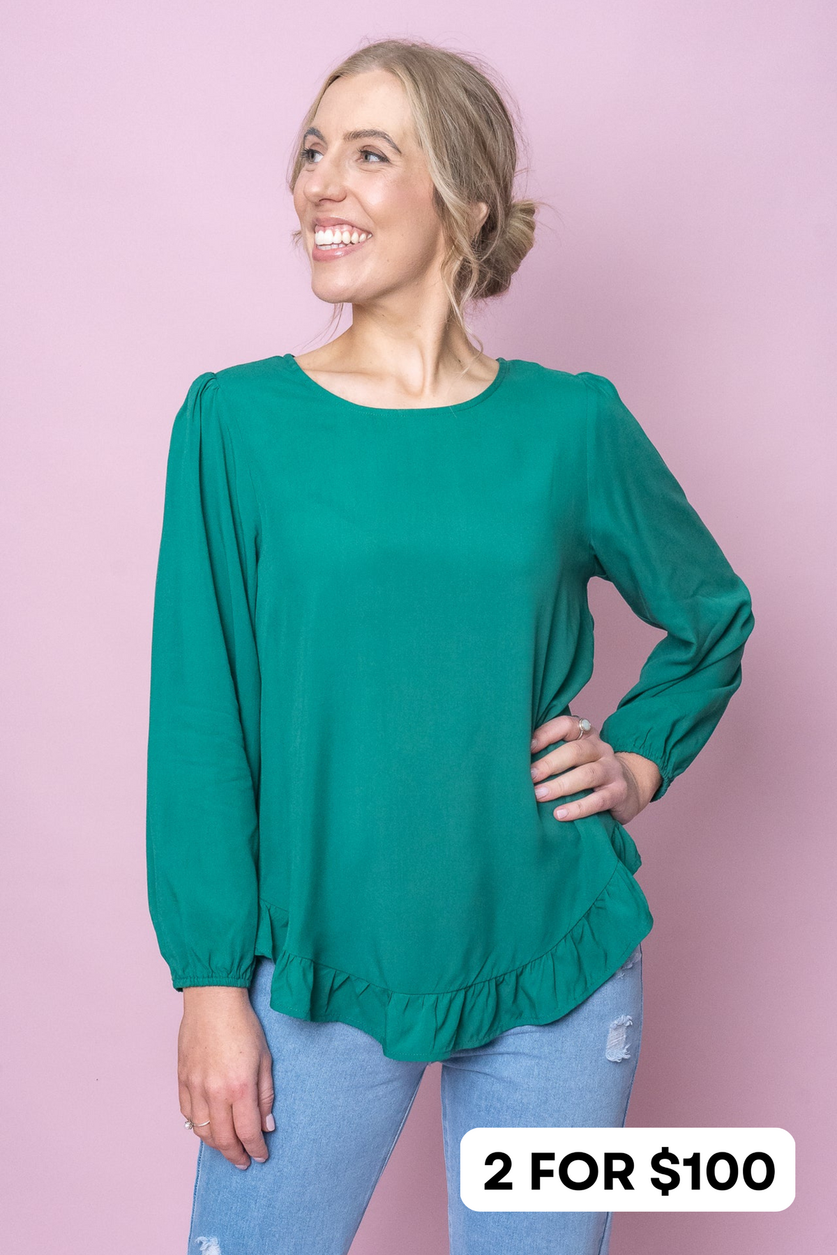 Hannah Top in Emerald