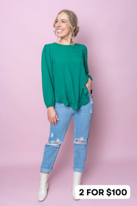 Hannah Top in Emerald