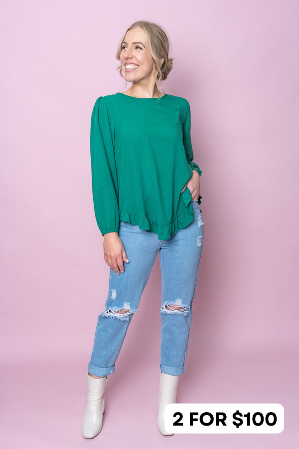 Hannah Top in Emerald